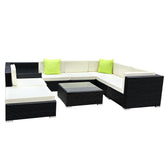Gardeon 9-Piece Outdoor Sofa Set Wicker Couch Lounge Setting Cover Chez Guru